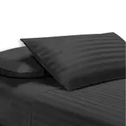 Sheet Set Luxury 2000TC Microfibre Satin Black - Bedding Australia