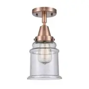 Innovations Canton 1 Light 6" Flush, Antique Copper/Seeded - 447-1C-AC-G184