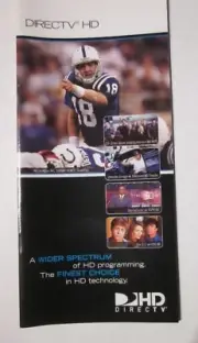 DirectTV HD with Payton Manning on Brochure 2005 Great Display Colts Manning