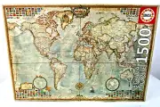 Educa The World Executive Map Puzzle 1500 PCS w/ Flags New