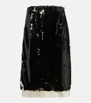 [Xu Zhi] Xu Zhi Sequined organza midi skirt AU 14 black