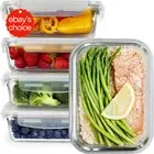 5 Pack Glass Meal Prep Containers with Airtight Lids for Food Storage and Lunch