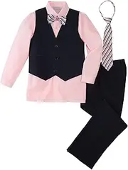 [Spring Notion] Big Boys' 5 Piece Pinstripe Vest Set