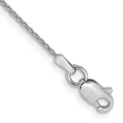 14K White Gold 1mm Parisian Wheat Chain Anklet 10 inch