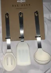 Rae Dunn Set Of 3 MINI Utensils STIR FLIP STIR Stainless Steel Spatula Spoon NEW