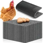 Chunful 12 Pcs Nesting Pads for Chicken Coop with 6 Pcs Wooden Fake Eggs 12×12 Inch Reusable Plastic Nesting Box Liners Washable Chicken Laying Mats Coop Accessories