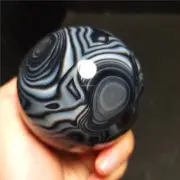 TOP 390G Natural Polished Banded Agate Crystal Sphere Ball Healing WD1332