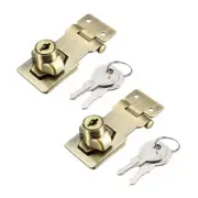 Keyed Hasp Lock 80mm Twist Knob Keyed Locking Hasp Bronze Tone 2 Pcs