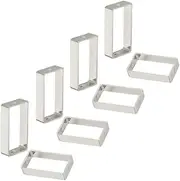 Stiesy 20 Pcs Brass Bead Frame Rectangle Silver Frame Connectors Spacer Beads for Beading Earring Bracelet Jewelry Making