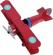 TOKIDNY Vintage Airplane Model Decor Durable Iron Retro Biplane Ornament for Home Decor Photo Props Christmas Classic Vintage Style Red Aircraft Model