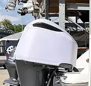 Koverz Custom Fit Vented Boat Engine Cover Compatible with Yamaha 2.8L 4-cyl F150 F175 F200 - White