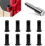 9 PCS Car Door Hinge Screw Detach Tool Kit, Waterproof Rust-Proof Metal Door Fastener with Reinforced End Parts, Hinge Tube Accessories, Compatible with Wrangler JK JL 2007-2020 (Black)