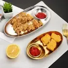 Oval 304 Stainless Steel Tray Kitchen Tableware Cosmetics Tray Fried Chicken