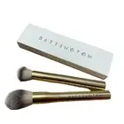 Battington Beauty BNIB Gold High Performance Vegan Powder and Contour Brush Set
