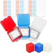Kiorafoto 24 PCS Multi-Color Organize Clear Plastic SD Card Case Holder for 24 SD SDXC SDHC Cards, Transparent Standard Memory Card Case Box Storage Organizer with Labels