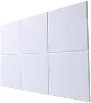 Afumazi Large Cork Board Alternative - Felt Wall Tiles, 6 Pcs Felt Bulletin Board with Adhesive Tabs, 36×24 inches Pin Board for Office, School, Home (White)
