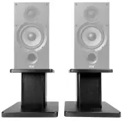(2) 8” Black Bookshelf Speaker Stands For ELAC Debut 2.0 B6.2 Bookshelf Speakers