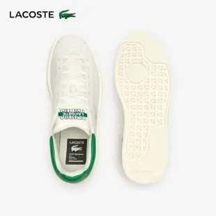 【LACOSTE】男鞋-Baseshot 優質皮革運動休閒鞋(白/綠色)