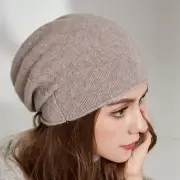 100% Women Cashmere Beanie Warm Soft Knitted Slouchy Beanies Wool Cap Hat