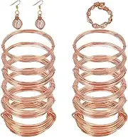 BENECREAT 12 Rolls 196 Feet Dead Soft Copper Wire, 18/20/22/24/26/28 Gauge Solid Bare Copper Wire for Jewelry Making, Gem Wrapping