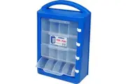 1H166 16 Clear Compartment Tilt-Pak Blue Carry Case Inc Lock Clips