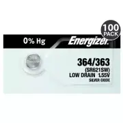 100 x Fresh Energizer Watch Silver Oxide Batteries 364/363 SR621SW Battery New