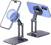UGREEN Magnetic Phone Stand for Desk, Adjustable Aluminum MagSafe Holder, Compatible with iPhone 16 Pro Max 15 14 13 12 Series, with MagSafe Metal Ring