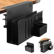 CIBOTIES Desk Side Storage Holder Organizer for Laptop Clamp-On Shelf, Drilling Standing Drawer, Office Supplies & Studio Essentials (Black)