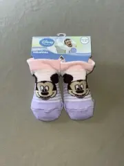 Pair Of Disney Baby Minnie Mouse Girls Baby Socks~For 0-6 Months, New With Tags
