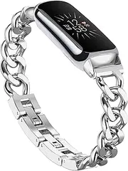 Bracelet Compatible with Fitbit Luxe Bands, Slim Metal Strap, Stainless Steel Adjustable Bands, Replacement Bands for Fitbit Luxe Smart Watch for Women and Men