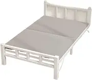 JSEIAJB Napping Bed Folding Bed Single Home Bed Office Nap Adult Portable Hardboard Crib Iron Beds(190X100cm)