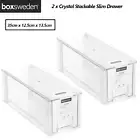 2 x Stackable Organiser Drawer Handle Kitchen Pantry Office Storage Containers