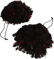 EXQUIMEUBLE 1 Pair Short Curly Wig Bun Maker for Women Lightweight Portable Hair Styling Tool for Chic Updos and Messy Buns Unique Look Creation with Versatile Chignon Curler Options