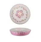 Ceramic Pie Pan Pie Dish for Oven 10 Inch Pie Plate Round Bakeware (Flower)