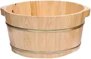 Foot Bath Bucket Foot Spa Wooden Barrel Foot Tub Bath Barrel Household Foot Tub Health Thick Chinese Foot Bucket Foot Bath Bowl(21cm)