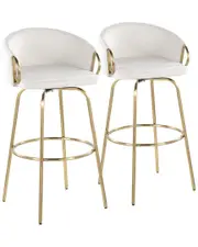 LumiSource Set of 2 Claire 30" Fixed-Height Barstool