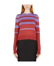 Paco Rabanne Metallic Striped Knitted Sweater S,L Black