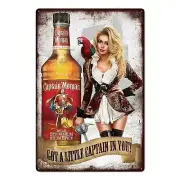 Captain Morgan Pirate Rum Tin Sign Vintage Bar Decor Man Cave Art Poster