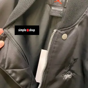【Simple Shop】NIKE JORDAN MA-1 飛行外套 刺繡 鋪棉 保暖外套 黑色 DV7613-010