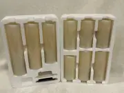 Set of 9 - Flameless LED Wax Candles - 9" to 4.5" - Ivory Wax - Remote Control
