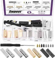Swpeet 4 Colors Metal Bag Decorative Buckles with Screws and Screwdriver Asso...