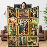 Cute Giraffe Blanket 50" x 60" Giraffe Fleece Throw Blanket for Women Throw Blanket for Couch Bed Men and Kids Super Soft Plush Giraffe Blanket Throw Fleece Blanket Animal Blanket