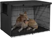 ZONAHAH Dog Crate Cover 94x61x63.5cm Kennel Cover Waterproof Shading Breathable Dog Cage Cover Portable Puppy Cat Training Crate Cover for Indoor Outdoor Black