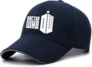 [GLLUSA] Men's Baseball Cap for Doctor Who Print Casual Hat Adjustable Sun Visor Hat Golf Caps Trucker Hat Unisex Sports Cap - Teen Gift-Navy Blue||One Size