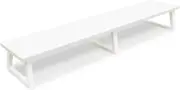 White Monitor Riser 42in 2 Monitors Wood Desktop Stand Metal Legs