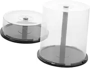 Large Capacity Cd/DVD Storage Case 2pcs Empty Cd/DVD Bucket Scratch Protection Simple Design Fit for Bookshelf