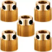 5 Pcs 40 Teeth Brass Extruder Drive Gear Wheel Compatible with Creality 3D Print