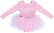 [HAPINARY] 1 PC Children's Dance Clothes Girls Tracksuit Kids Formal Dress Pink Jumpsuits Tutu Dress Ballet Leotard Tutu Skirted Ballet Outfit Girls Ballet Dress Outfit Nylon Pink Simple