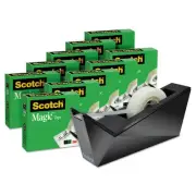 Scotch Magic Tape Designer Dispenser Value Pack Facet Design 3/4"x1000" 10