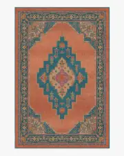 185' x 275' | Machine Washable Runner Rug | Kid & Pet Friendly | Indoor Rug | Matthew Williamson Sunset Bazaar Tropic Coral Rug | Ruggable